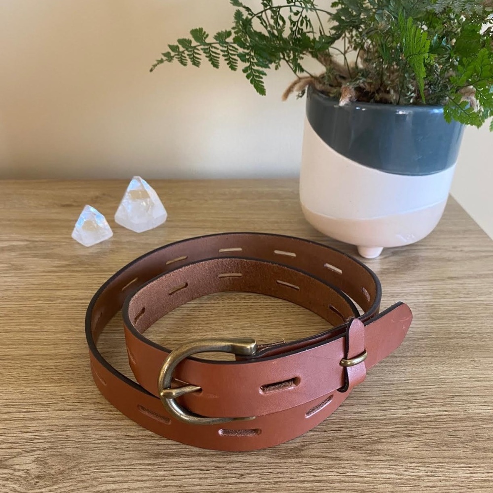 ✨ Madewell Belt - Size Medium - Warm Golden Brown Italian Leather ✨